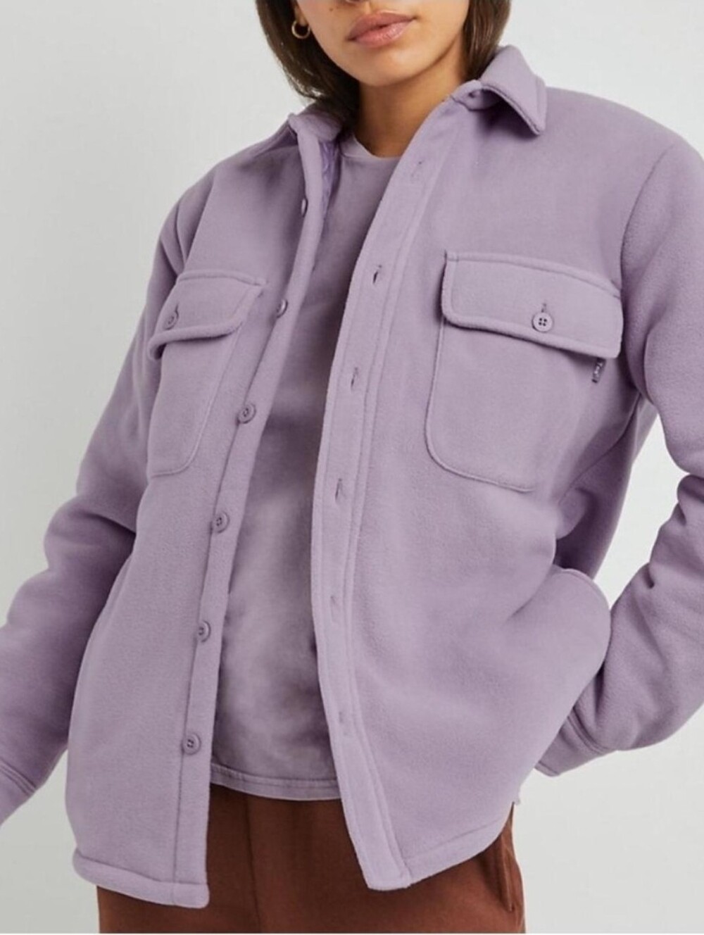 aritzia x Tna polar fleece jacket Purple Ash